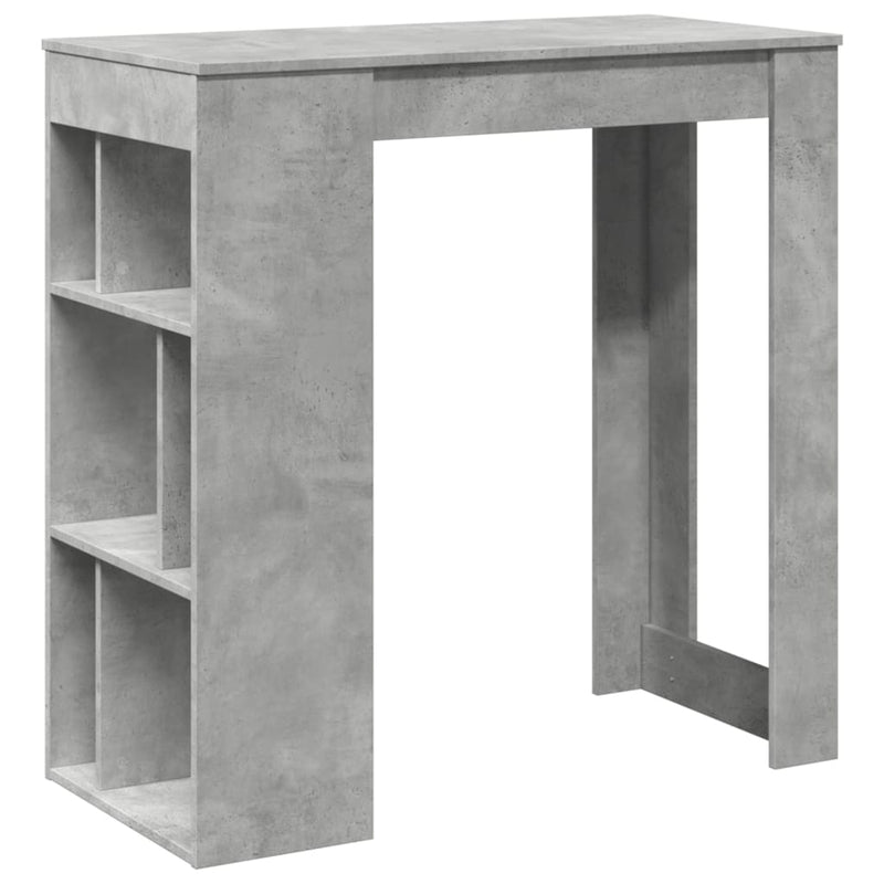 vidaXL betonszürke szerelt fa tárolórekeszes bárasztal 102x50x103,5 cm