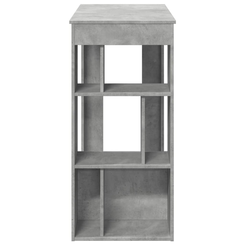 vidaXL betonszürke szerelt fa tárolórekeszes bárasztal 102x50x103,5 cm