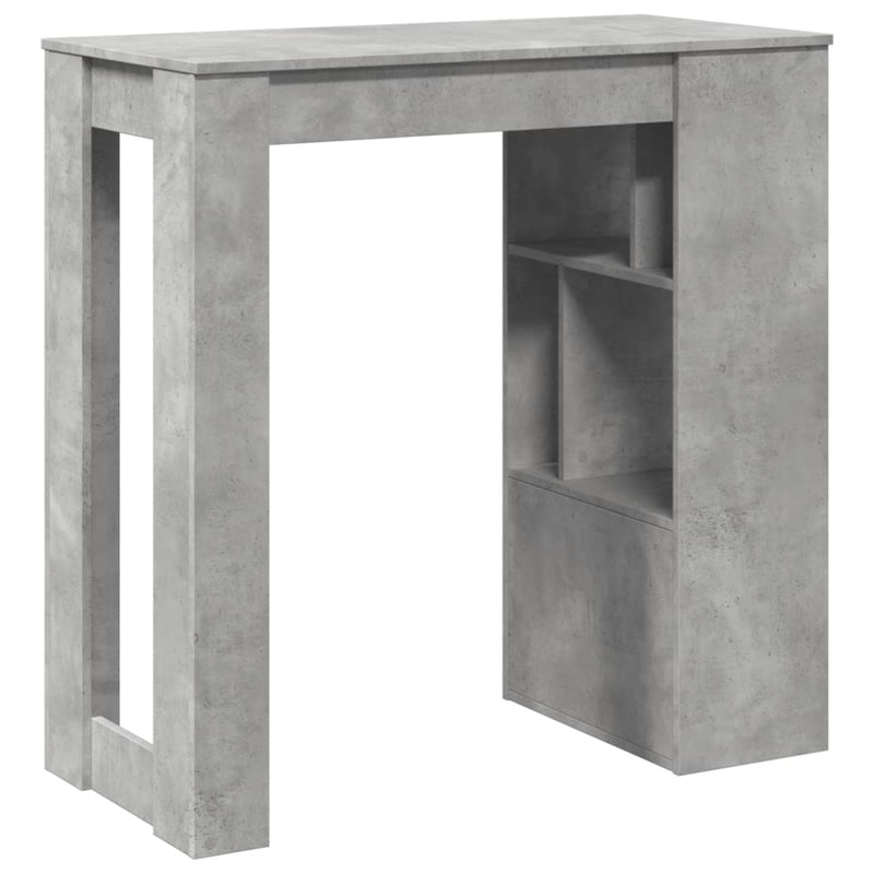 vidaXL betonszürke szerelt fa tárolórekeszes bárasztal 102x50x103,5 cm