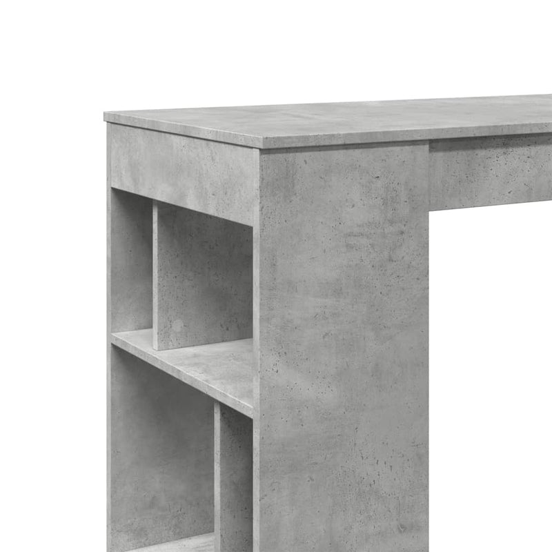 vidaXL betonszürke szerelt fa tárolórekeszes bárasztal 102x50x103,5 cm