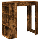 vidaXL füstös tölgy szerelt fa bárasztal tárolókkal 102x50x103,5 cm