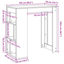 vidaXL füstös tölgy szerelt fa bárasztal tárolókkal 102x50x103,5 cm