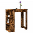 vidaXL füstös tölgy szerelt fa bárasztal tárolókkal 102x50x103,5 cm