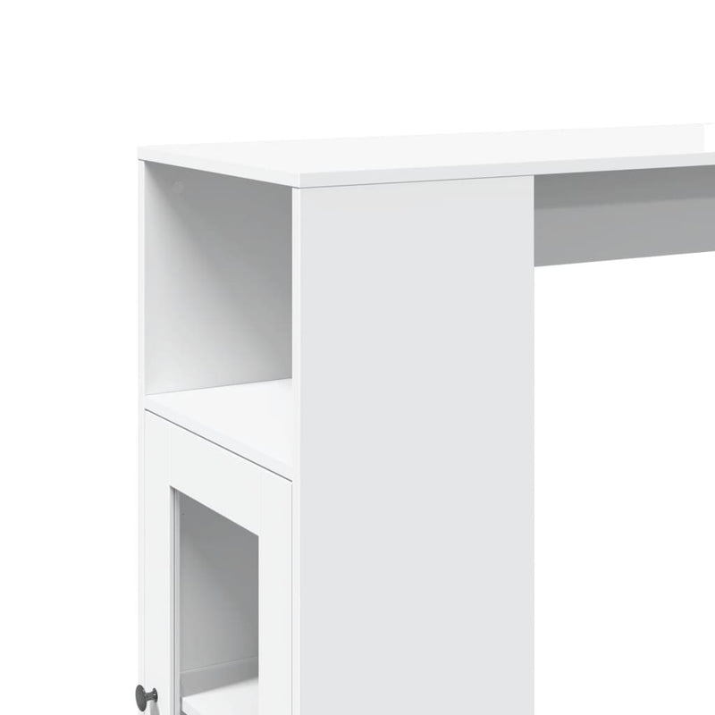 vidaXL fehér szerelt fa tárolórekeszes bárasztal 101 x 40 x 103,5 cm
