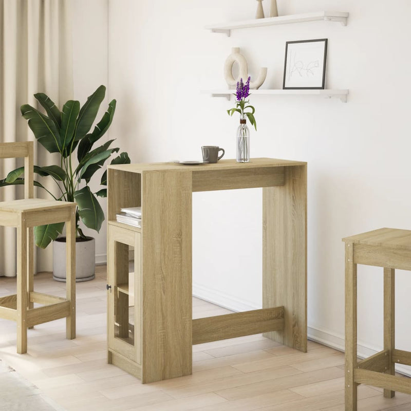 vidaXL sonoma tölgy szerelt fa bárasztal tárolókkal 101x40x103,5 cm