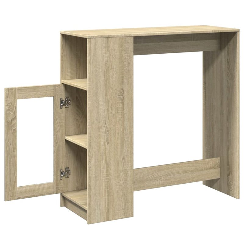 vidaXL sonoma tölgy szerelt fa bárasztal tárolókkal 101x40x103,5 cm