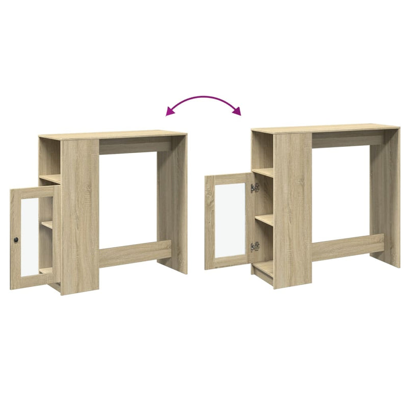 vidaXL sonoma tölgy szerelt fa bárasztal tárolókkal 101x40x103,5 cm