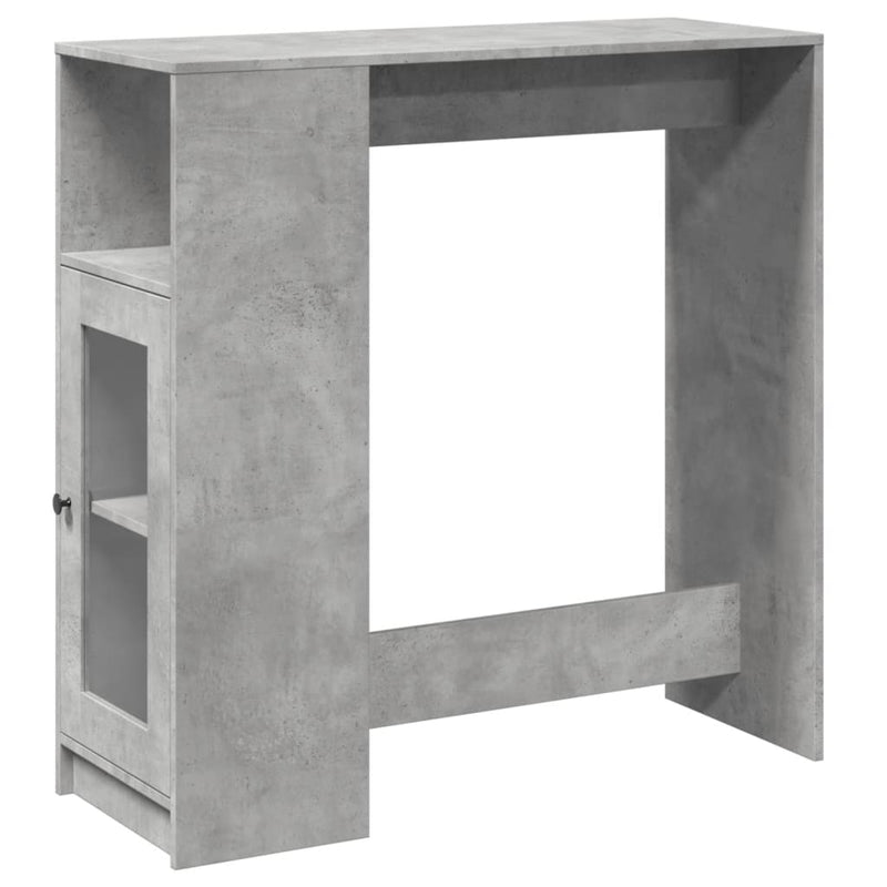 vidaXL betonszürke szerelt fa tárolórekeszes bárasztal 101x40x103,5 cm