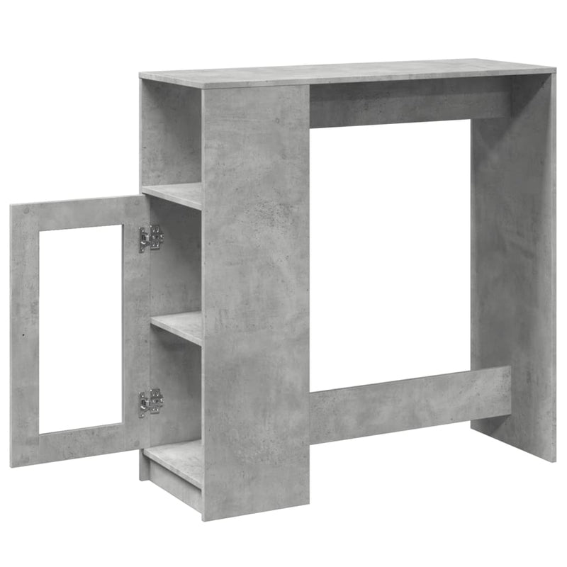 vidaXL betonszürke szerelt fa tárolórekeszes bárasztal 101x40x103,5 cm