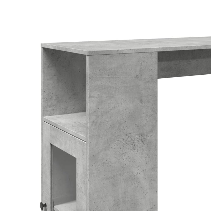 vidaXL betonszürke szerelt fa tárolórekeszes bárasztal 101x40x103,5 cm