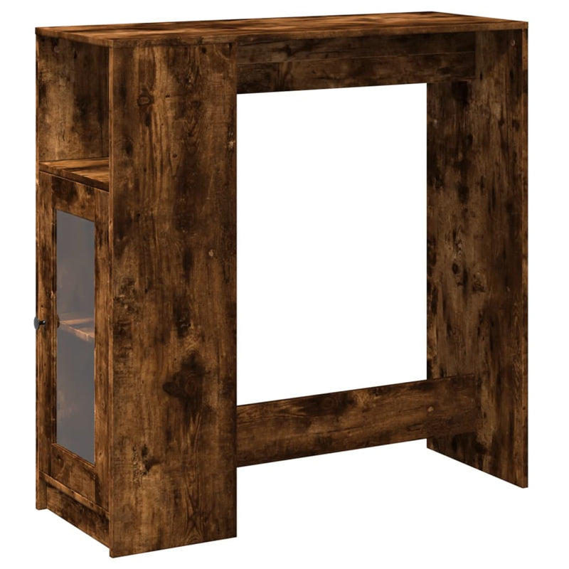vidaXL füstös tölgy szerelt fa bárasztal tárolókkal 101x40x103,5 cm