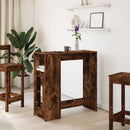 vidaXL füstös tölgy szerelt fa bárasztal tárolókkal 101x40x103,5 cm