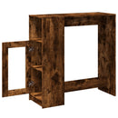 vidaXL füstös tölgy szerelt fa bárasztal tárolókkal 101x40x103,5 cm