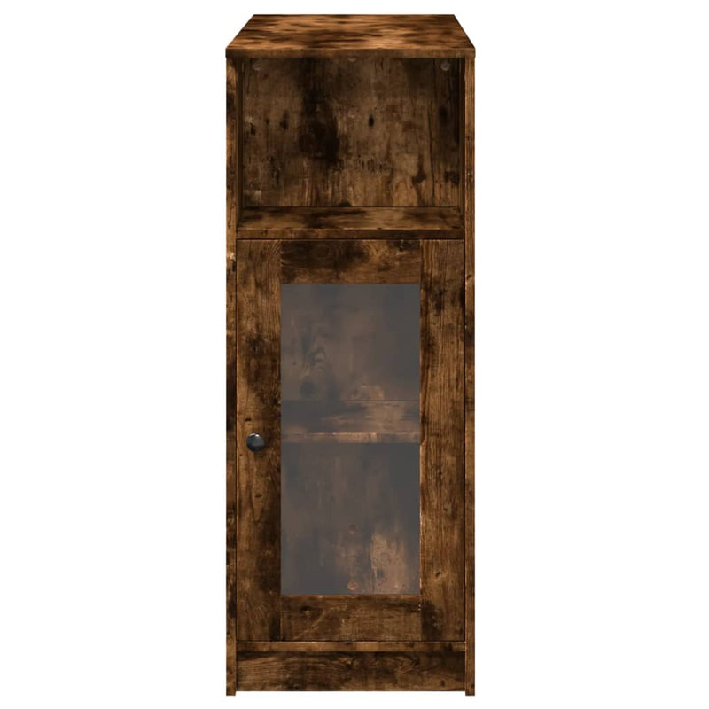 vidaXL füstös tölgy szerelt fa bárasztal tárolókkal 101x40x103,5 cm