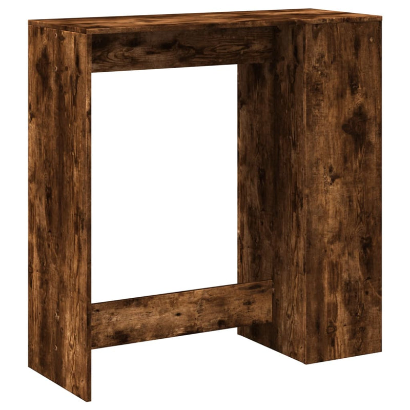 vidaXL füstös tölgy szerelt fa bárasztal tárolókkal 101x40x103,5 cm