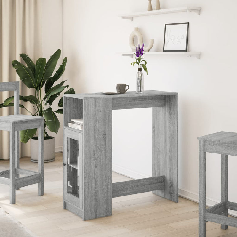 vidaXL szürke sonoma szerelt fa bárasztal tárolókkal 101x40x103,5 cm