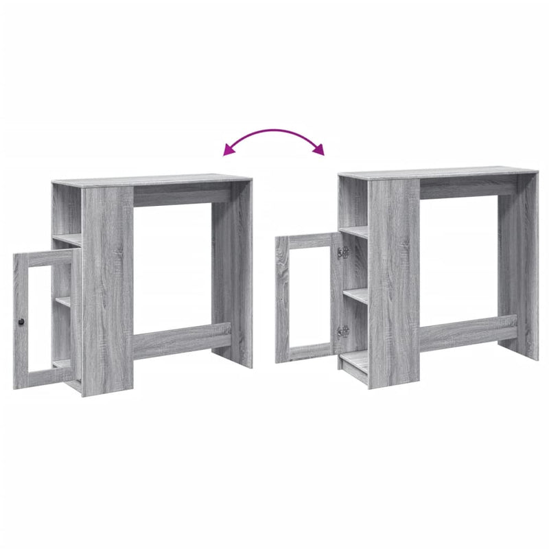 vidaXL szürke sonoma szerelt fa bárasztal tárolókkal 101x40x103,5 cm
