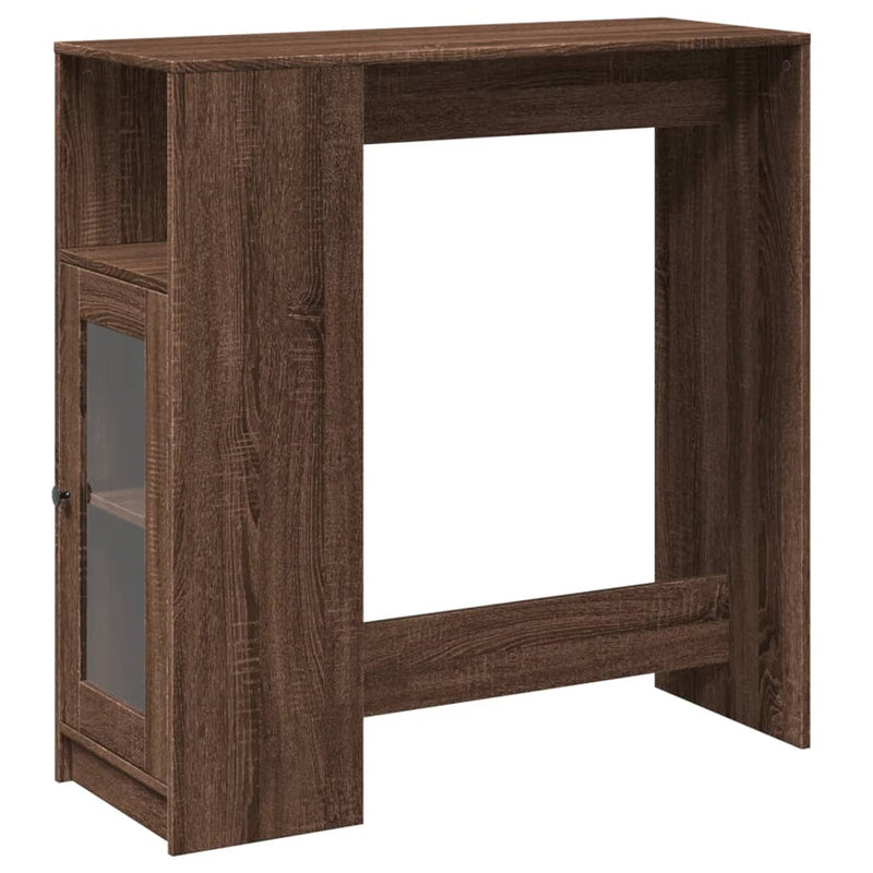 vidaXL barna tölgy szerelt fa tárolórekeszes bárasztal 101x40x103,5 cm