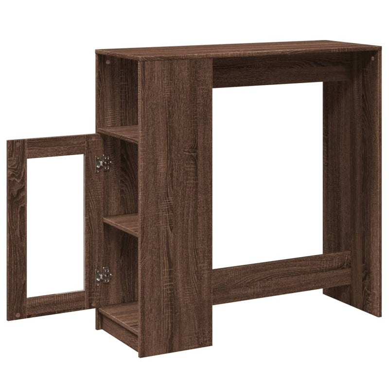 vidaXL barna tölgy szerelt fa tárolórekeszes bárasztal 101x40x103,5 cm