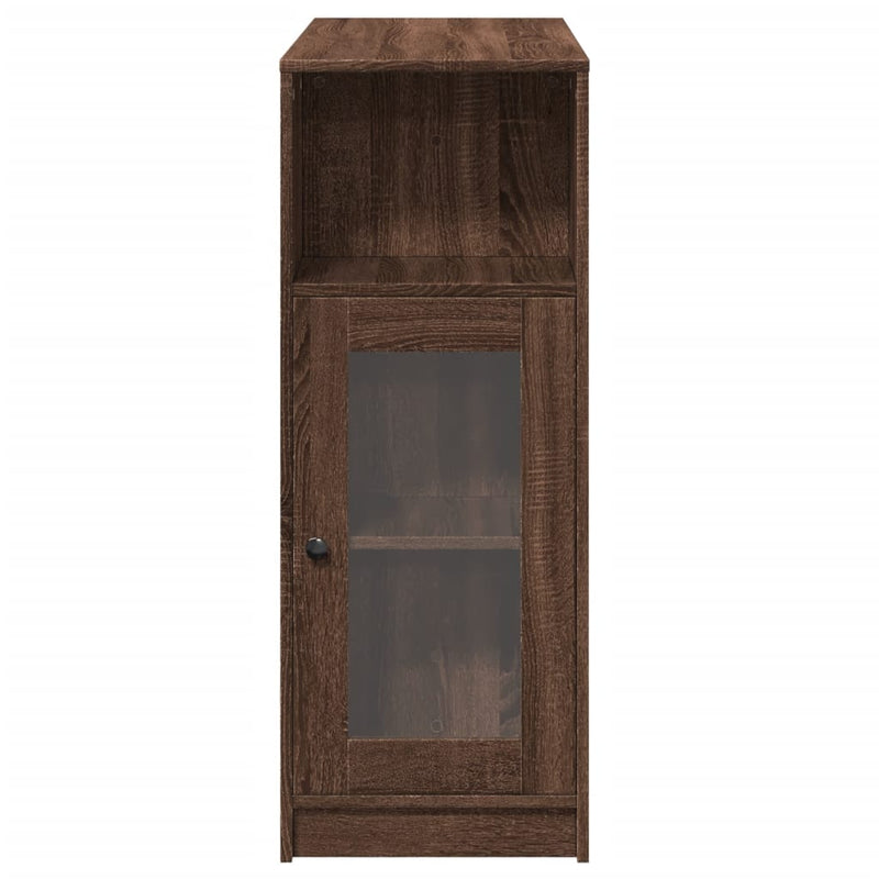 vidaXL barna tölgy szerelt fa tárolórekeszes bárasztal 101x40x103,5 cm