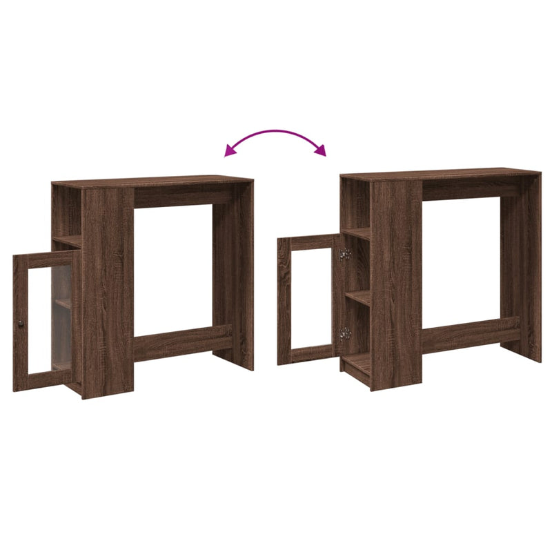 vidaXL barna tölgy szerelt fa tárolórekeszes bárasztal 101x40x103,5 cm