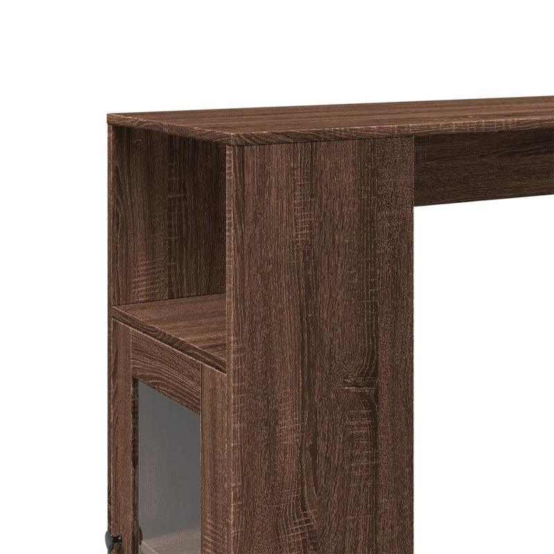 vidaXL barna tölgy szerelt fa tárolórekeszes bárasztal 101x40x103,5 cm