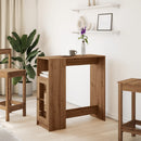 vidaXL kézműves tölgy szerelt fa bárasztal tárolókkal 101x40x103,5 cm
