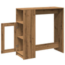 vidaXL kézműves tölgy szerelt fa bárasztal tárolókkal 101x40x103,5 cm