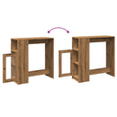 vidaXL kézműves tölgy szerelt fa bárasztal tárolókkal 101x40x103,5 cm