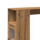 vidaXL kézműves tölgy szerelt fa bárasztal tárolókkal 101x40x103,5 cm