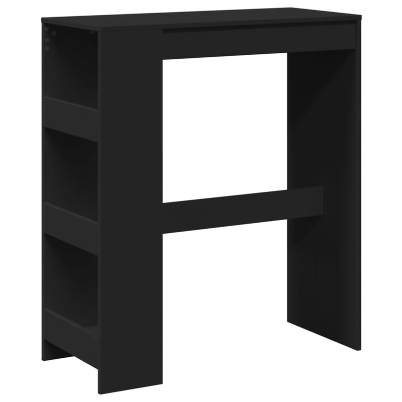 vidaXL fekete szerelt fa tárolórekeszes bárasztal 90 x 40 x 103,5 cm