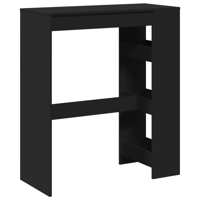 vidaXL fekete szerelt fa tárolórekeszes bárasztal 90 x 40 x 103,5 cm