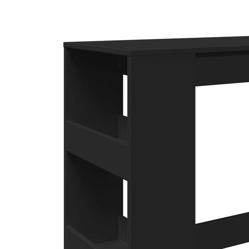 vidaXL fekete szerelt fa tárolórekeszes bárasztal 90 x 40 x 103,5 cm