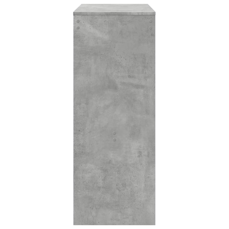 vidaXL betonszürke szerelt fa tárolórekeszes bárasztal 90x40x103,5 cm