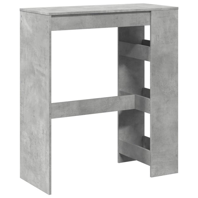 vidaXL betonszürke szerelt fa tárolórekeszes bárasztal 90x40x103,5 cm