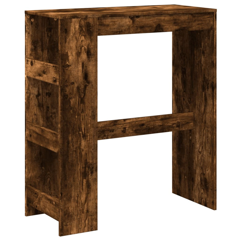 vidaXL füstös tölgy szerelt fa bárasztal tárolókkal 90 x 40 x 103,5 cm