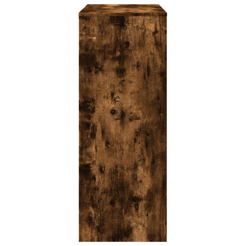 vidaXL füstös tölgy szerelt fa bárasztal tárolókkal 90 x 40 x 103,5 cm