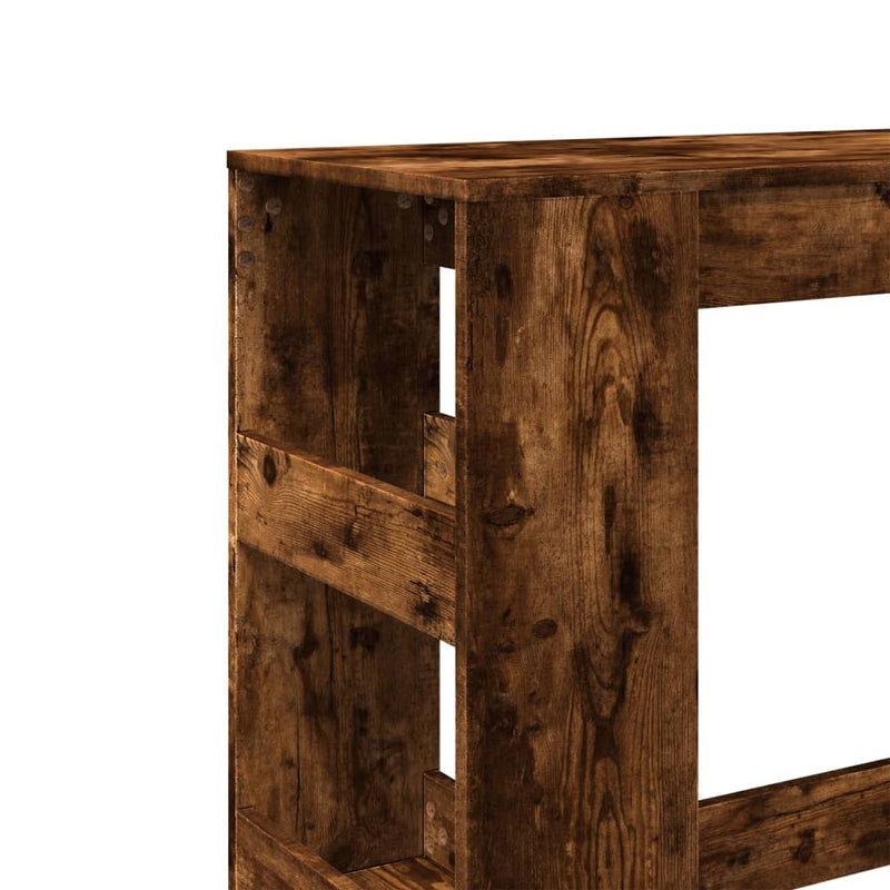 vidaXL füstös tölgy szerelt fa bárasztal tárolókkal 90 x 40 x 103,5 cm