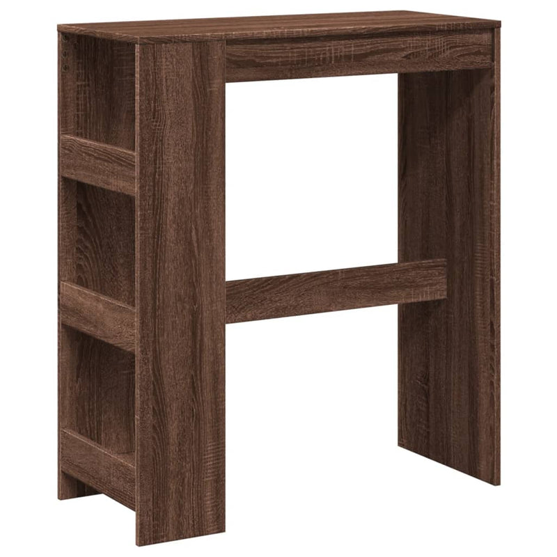 vidaXL barna tölgy szerelt fa tárolórekeszes bárasztal 90x40x103,5 cm