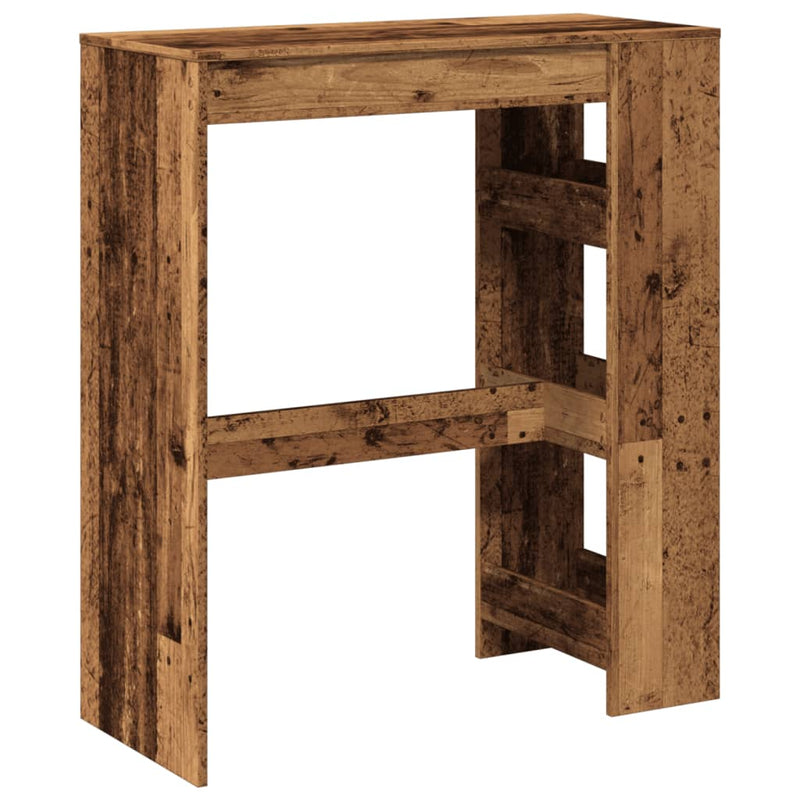 vidaXL antik fa színű szerelt fa bárasztal tárolókkal 90x40x103,5 cm