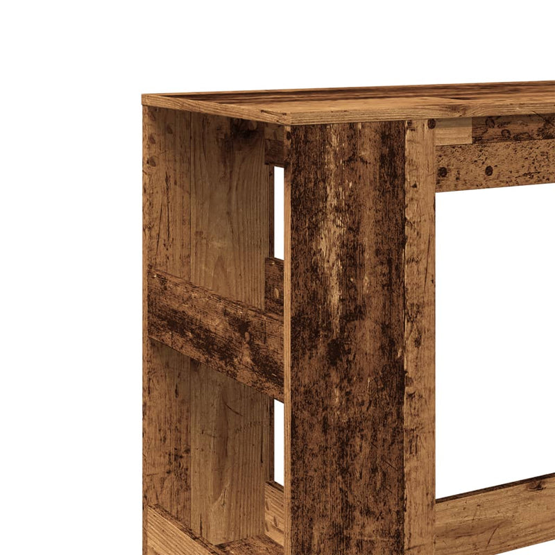 vidaXL antik fa színű szerelt fa bárasztal tárolókkal 90x40x103,5 cm