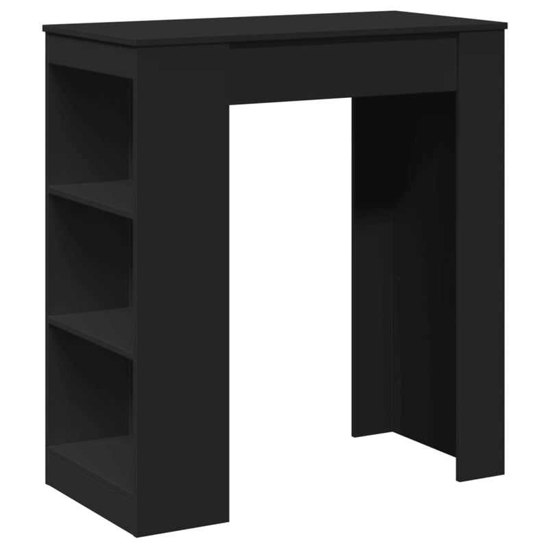 vidaXL fekete szerelt fa tárolórekeszes bárasztal 95 x 47 x 103,5 cm