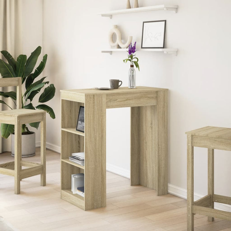 vidaXL sonoma tölgy szerelt fa bárasztal tárolókkal 95 x 47 x 103,5 cm