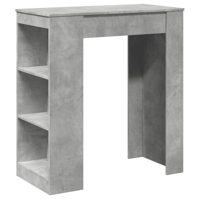 vidaXL betonszürke szerelt fa tárolórekeszes bárasztal 95x47x103,5 cm
