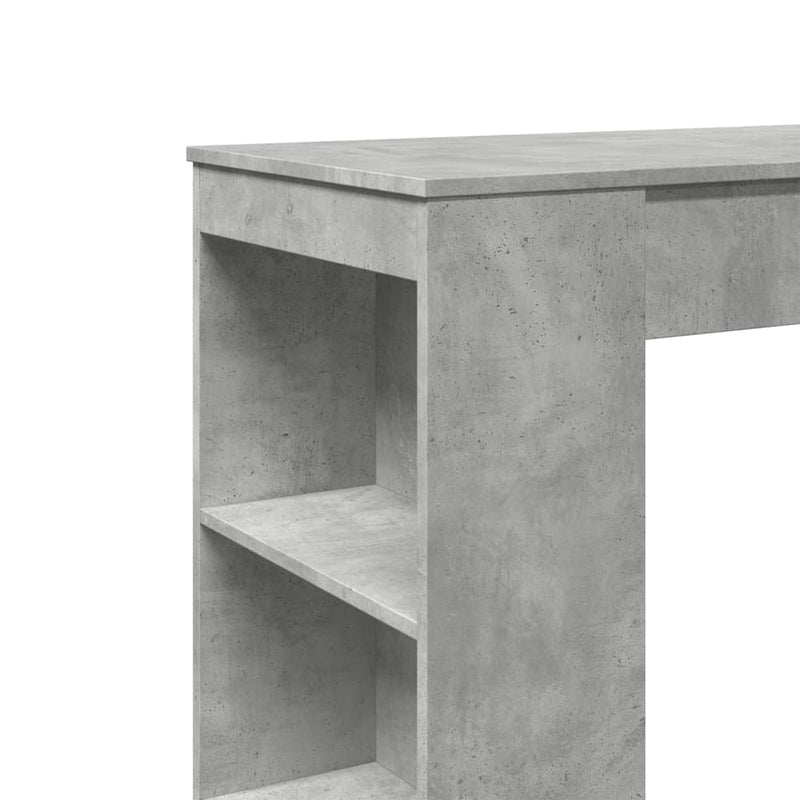 vidaXL betonszürke szerelt fa tárolórekeszes bárasztal 95x47x103,5 cm