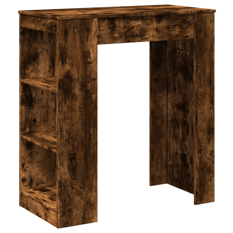 vidaXL füstös tölgy szerelt fa bárasztal tárolókkal 95 x 47 x 103,5 cm
