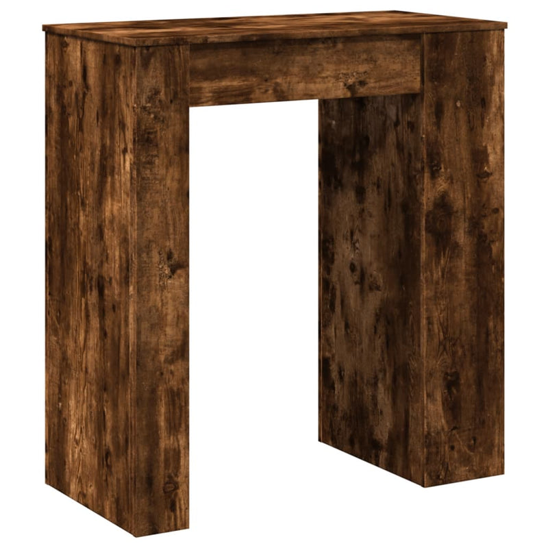 vidaXL füstös tölgy szerelt fa bárasztal tárolókkal 95 x 47 x 103,5 cm