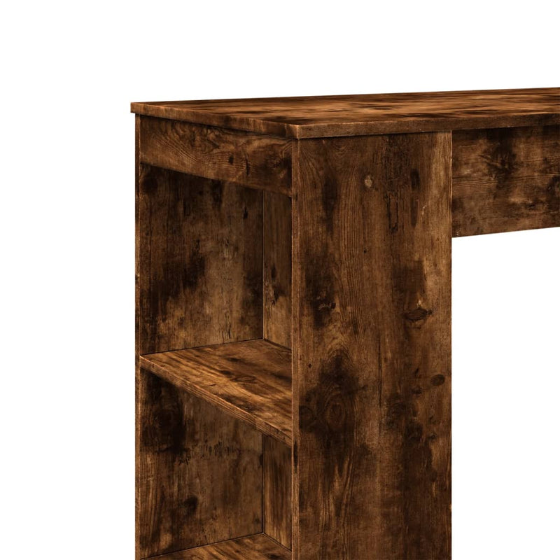 vidaXL füstös tölgy szerelt fa bárasztal tárolókkal 95 x 47 x 103,5 cm