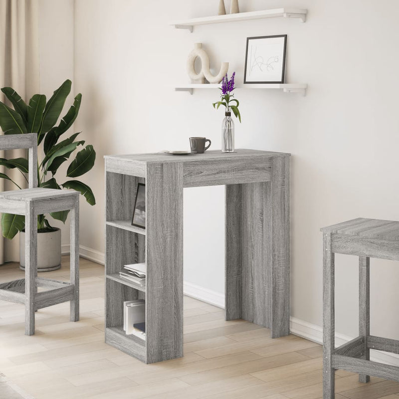 vidaXL szürke sonoma szerelt fa bárasztal tárolókkal 95x47x103,5 cm