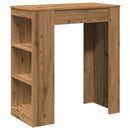 vidaXL kézműves tölgy szerelt fa bárasztal tárolókkal 95x47x103,5 cm